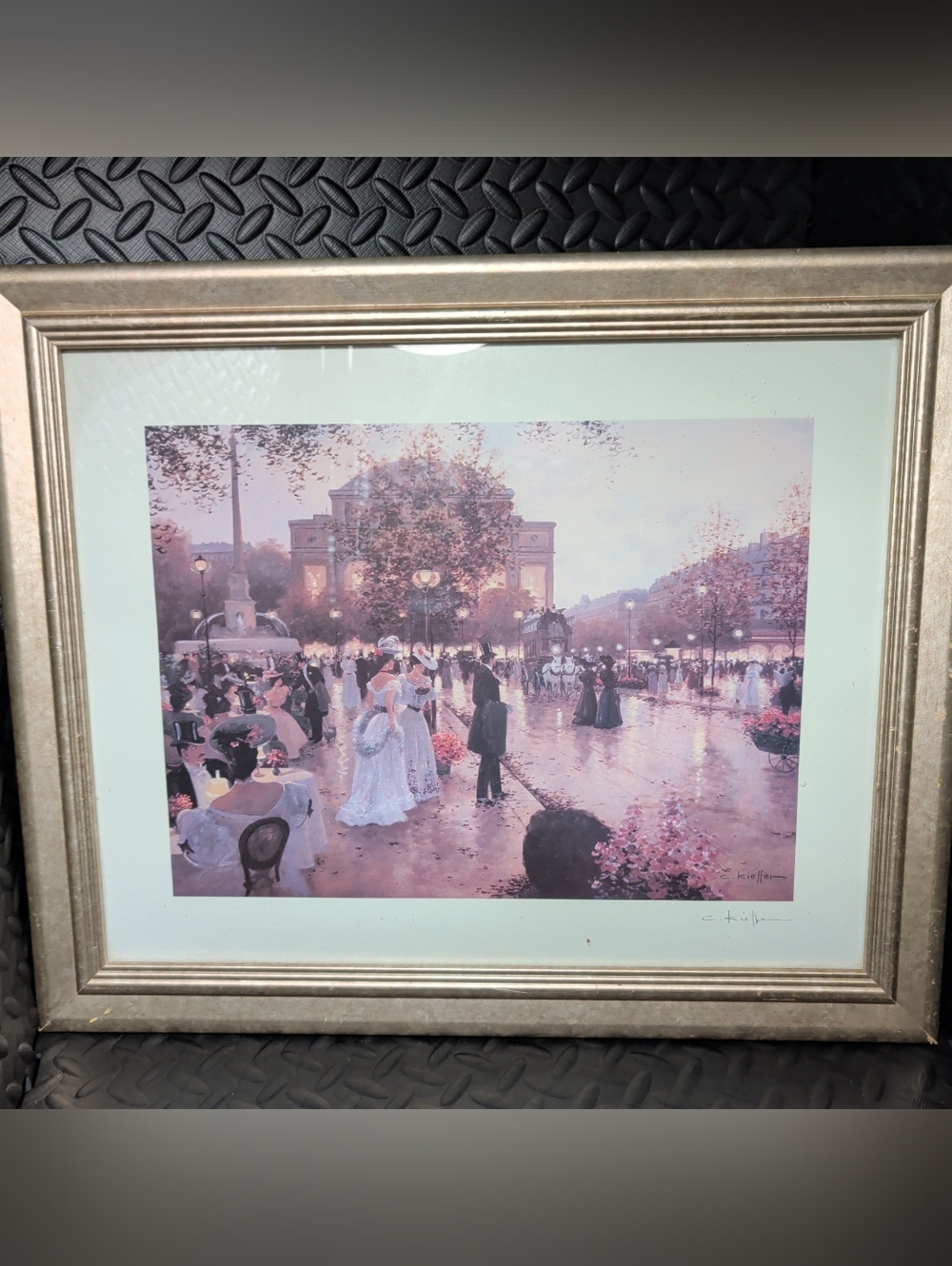 "Cafe Madeleine" by German artist Christa Kieffer (1940–2004) Signed Print